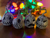Set of 4 Logo Pumpkin Ornaments Display