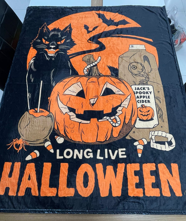 63x50 Long Live Halloween Fuzzy Blanket Throw (SHIPS IN JUNE)