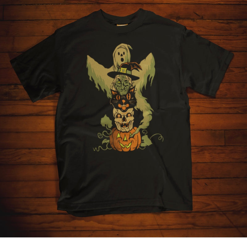 Halloween Character Stack Tee w/ Ghost