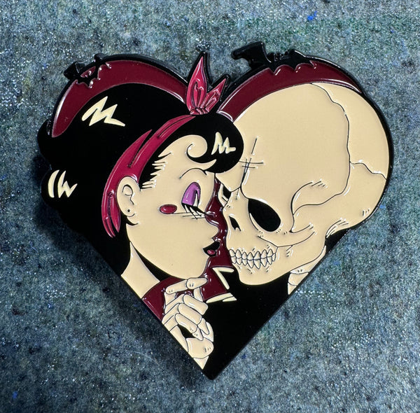 2" The Kiss Heart Enamel Pin