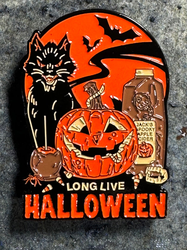 2” Long Live Halloween Enamel Pin