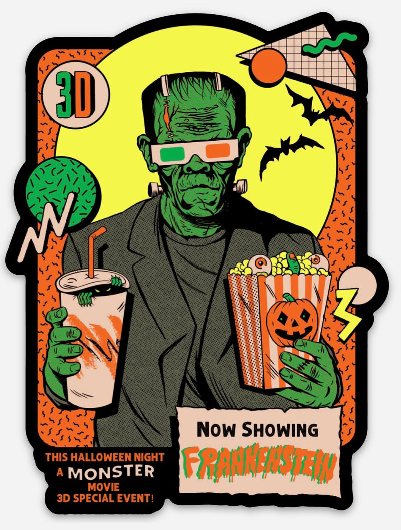 4" Sticker - Retro Frankenstein 3D