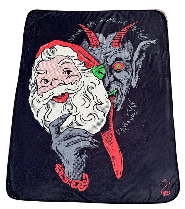 63x50 Krampus Claus Fuzzy Blanket Throw