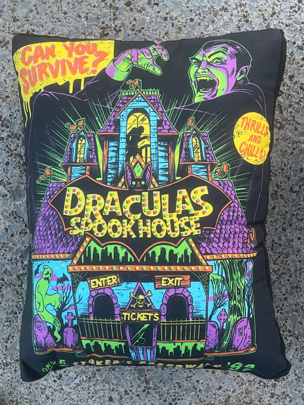 Dracula Spookhouse Pillow
