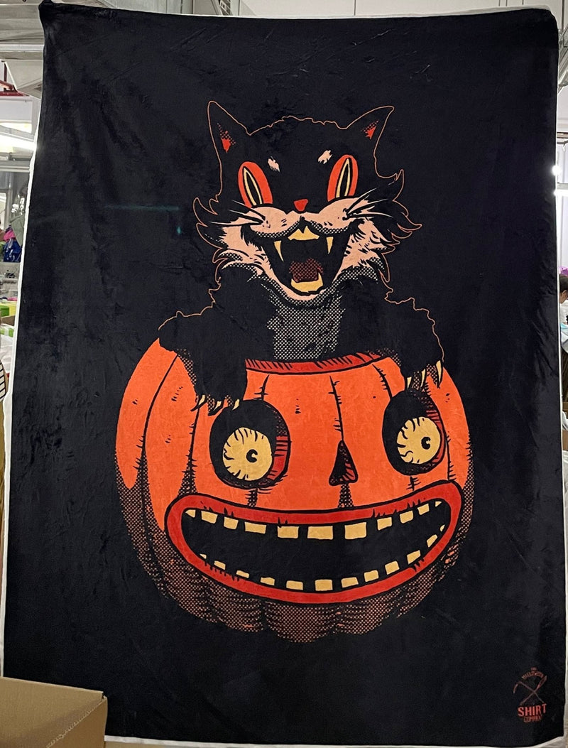 63x50 Vamp Kitty Fuzzy Blanket Throw (SHIPS IN JUNE)