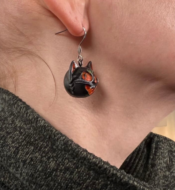 Set of Cat Head Earrings