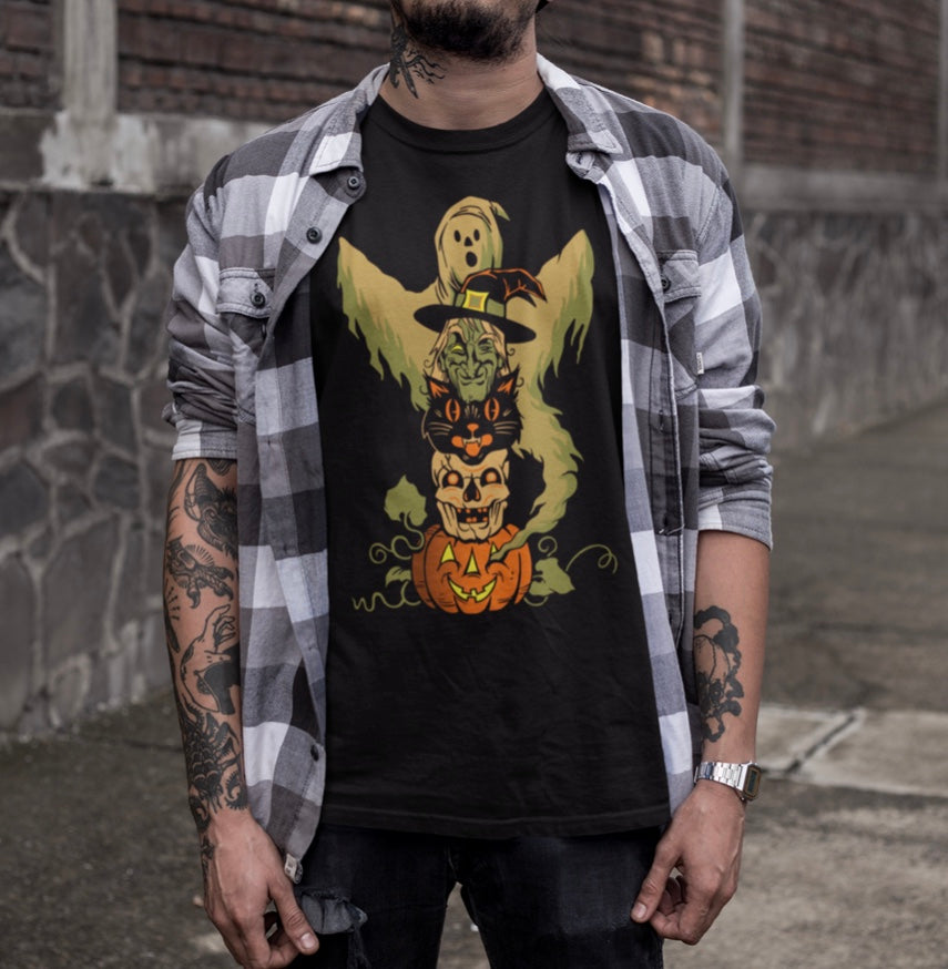 Halloween Character Stack Tee w/ Ghost – The Halloween Shirt Company
