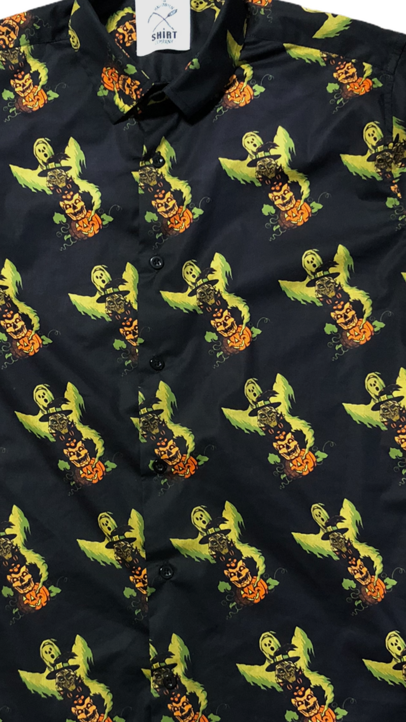 Halloween Character Totem Button Up Shirt