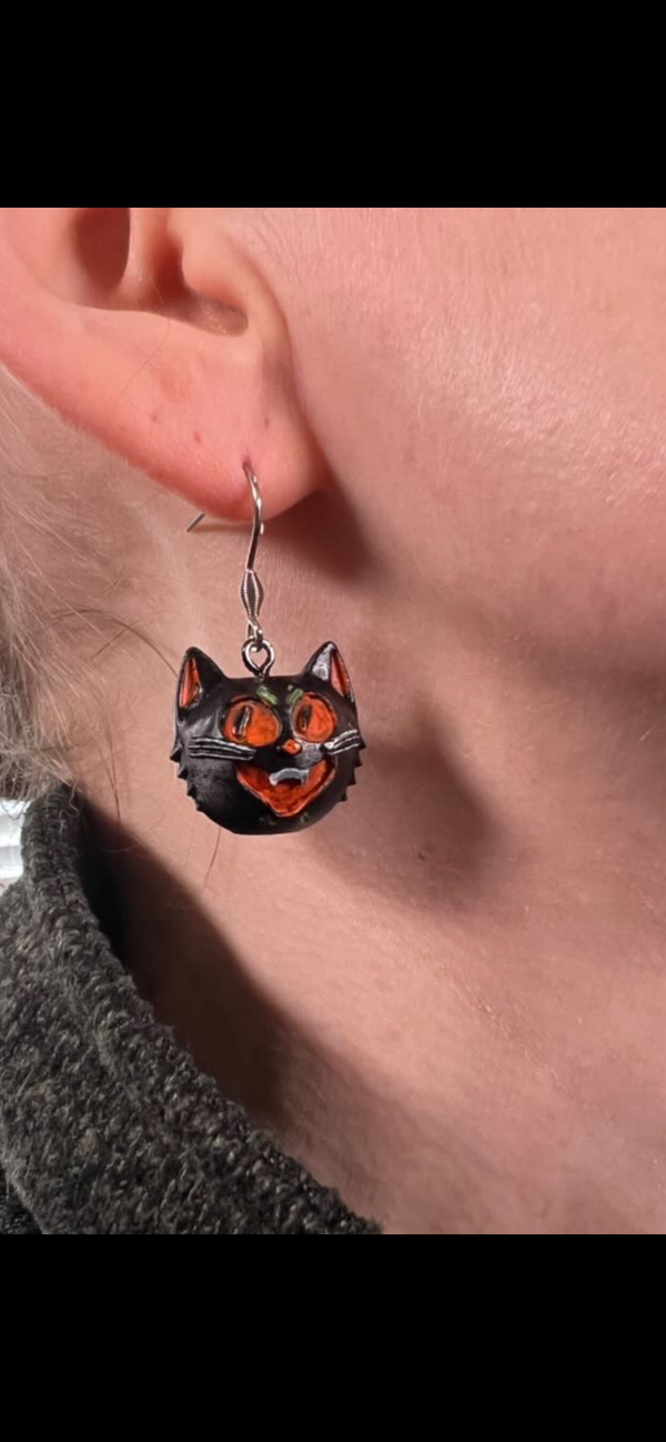Set of Cat Head Earrings