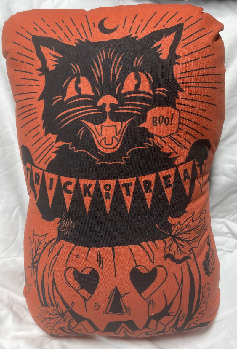 Trick or Treat Cat Pillow